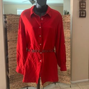 100% silk button up..